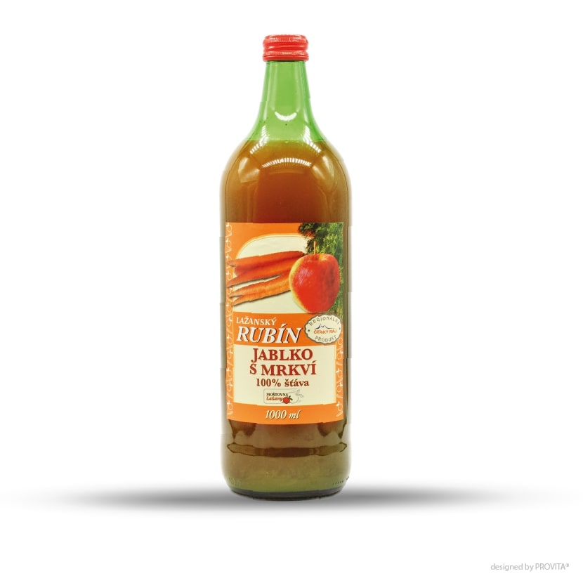 Jablko s mrkví 100% šťáva Lažany 1l