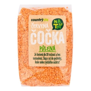 Čočka červená půlená 500 g COUNTRY LIFE