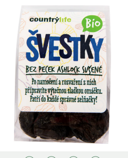 Švestky sušené bez pecek Ashlock 100 g BIO COUNTRY LIFE
