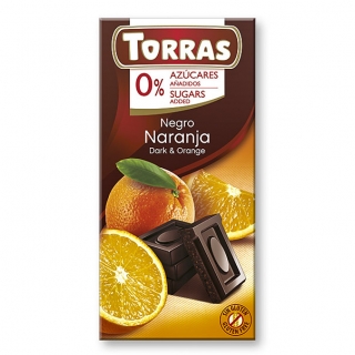 Hořká čokoláda s pomerančem 75 g Torras