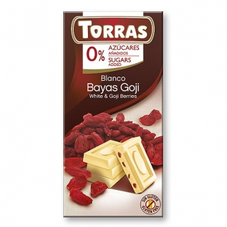 Bílá čokoláda s goji 75 g Torras