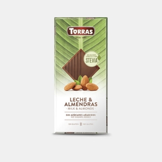 Torras Mlečná čokoláda s mandlemi Stevia 125g