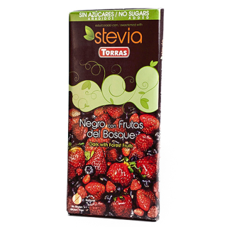 Hořká čokoláda s lesním ovocem Stevia Torras 125g