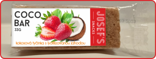 Josef's snacks Kokosová tyčinka s lyofilizovanou jahodou 33 g