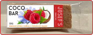Josef's snacks Kokosová tyčinka s lyofilizovanou malinou 33 g